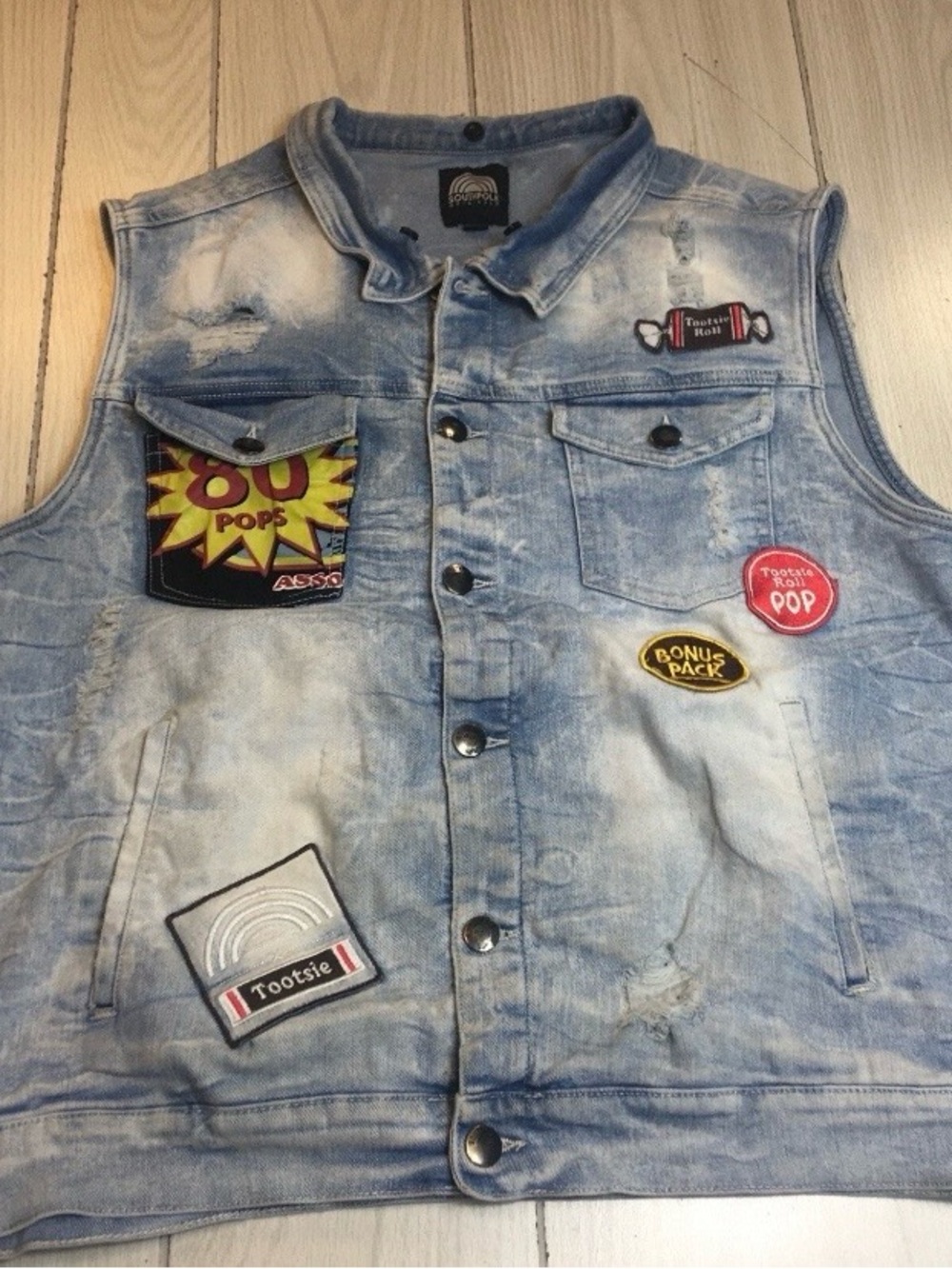 Southpole Originals Tootsie Roll Denim Vest Women’s Size XL Blue Jean Jacket